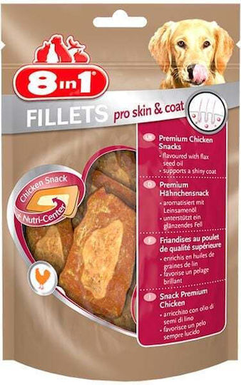 8in1 Fillets Μπισκότο Σκύλου Μικρόσωμων Φυλών με Κοτόπουλο, Κρέας, Δημητριακά και Λιναρόσπορο 80gr