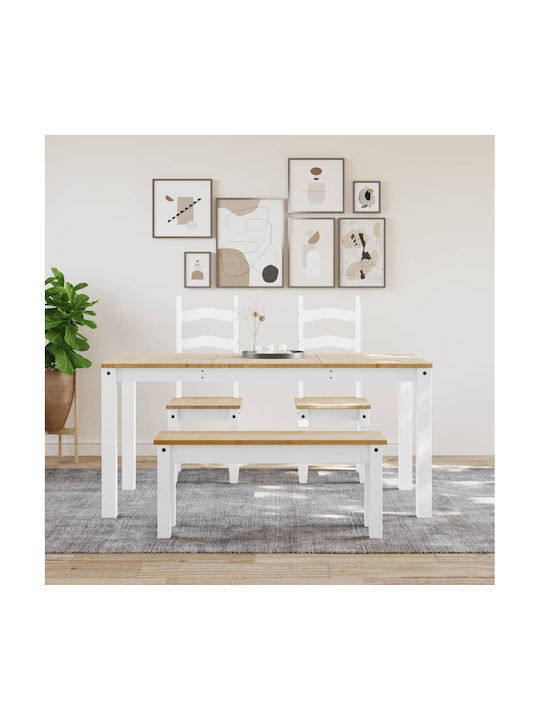 Табуретка Кухня Дърво Бял 105x30x45бр