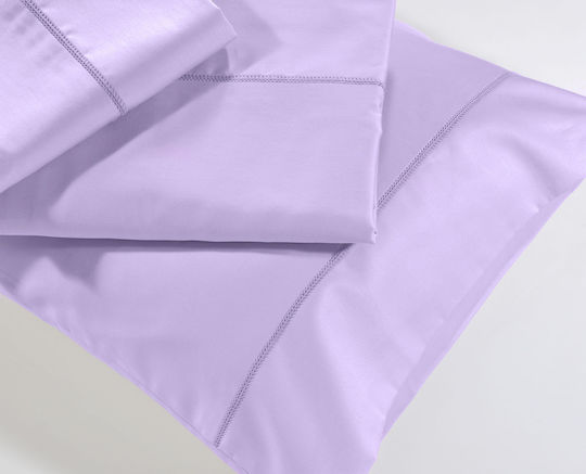 Down Town Home Σετ Μαξιλαροθήκες Oxford Lilac (250/16) 52x75εκ.