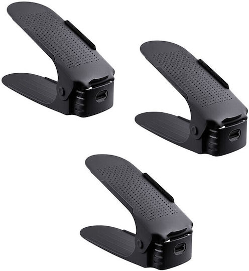 Bază Din Plastic Pentru Depozitarea Pantofilor Neagră 6x25.5x11cm 3 Bucăți
