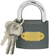 Geko Padlock Brass with Key 50mm Gray 1pcs