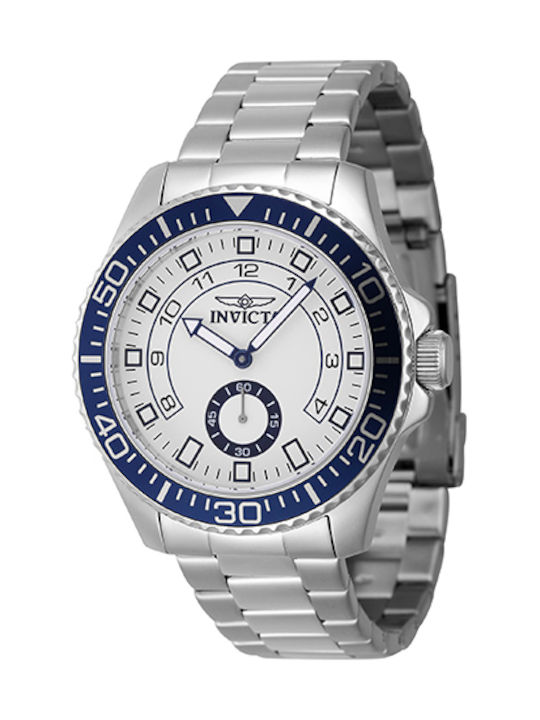 Invicta Ανδρικό Ρολόι 44mm Μπαταρίας με Ασημί Μ...