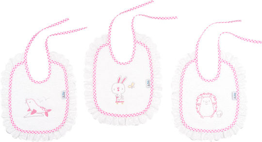 Bunny Bebe Bib Fabric Pink 3pcs