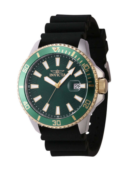 Invicta Dial Ανδρικό Ρολόι 45mm Χρονογράφος Μπαταρίας με Μαύρο Καουτσούκ Λουράκι