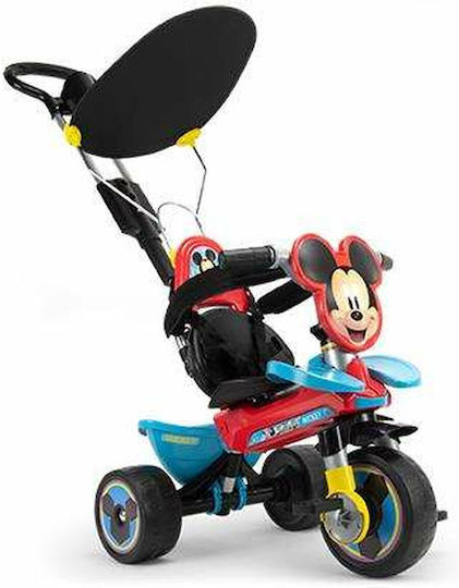 Injusa Παιδικό Τρίκυκλο Ποδήλατο mit Aufbewahrungsmöglichkeit, Elternlenkung & Zelt Baby Mickey für 12+ Monate Mehrfarbig