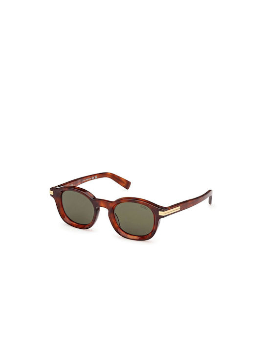 Zegna Sunglasses with Brown Tartaruga Plastic Frame EZ0229 52N