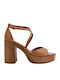 Leather Sandals Tabac Brown