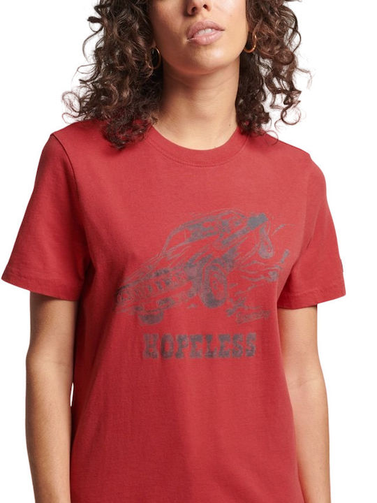 Superdry Crossing Classic Damen T-shirt Rot