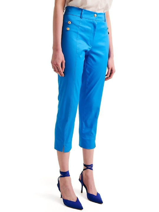 Forel Women's Fabric Trousers Slim Fit Cyano