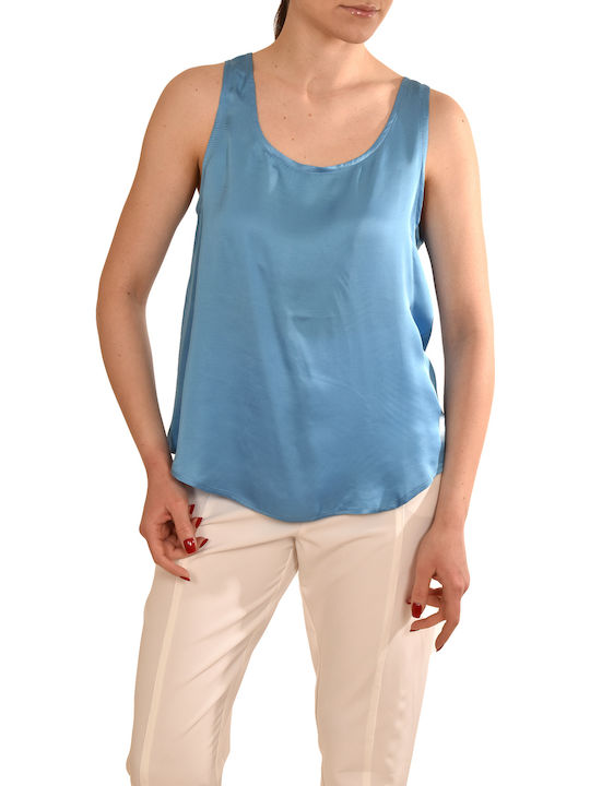 Women's Blouse Satin Light Blue