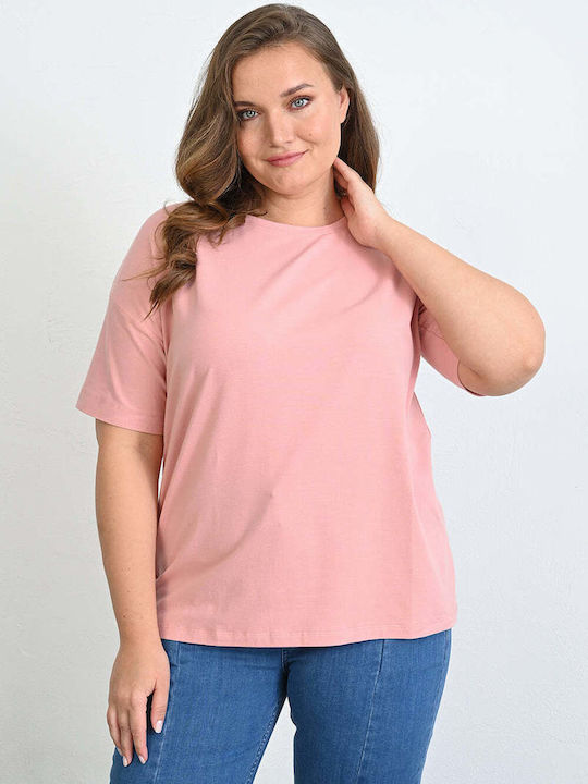 Bubble Chic pentru Femei Bluză din Bumbac Mâneci scurte Roz