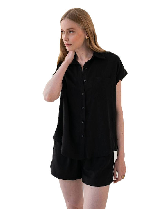 Mind Matter Women's Short Sleeve Shirt Black