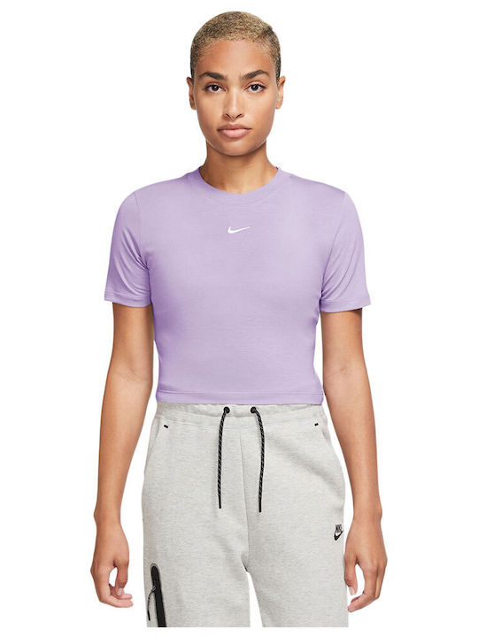 Nike Essential Damen Sportlich Crop T-shirt Flieder