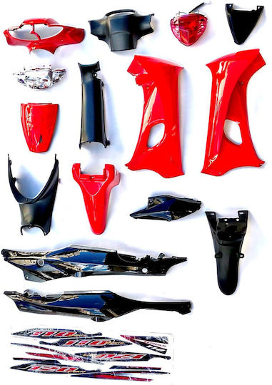 Motorcycle Plastic Set for Modenas Kriss 125 Black 1pcs