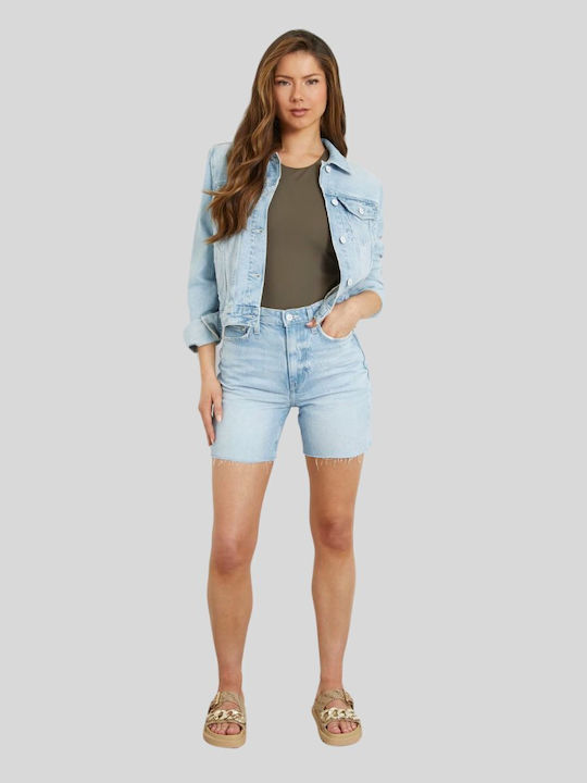 Guess Women's Jean High-waisted Shorts Blue