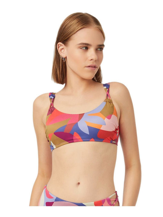 Minerva Padded Sports Bra Bikini Top with Adjustable Straps Multi