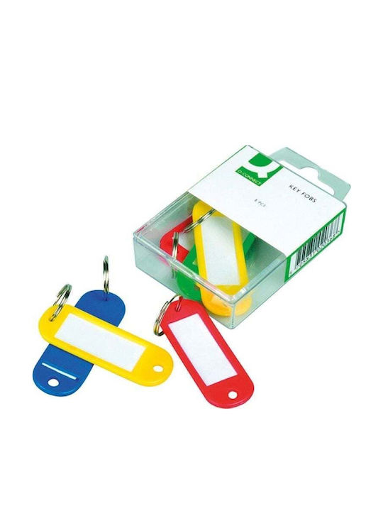 Set 6 Keychains Key Tag 58x22 Mm Various Colors