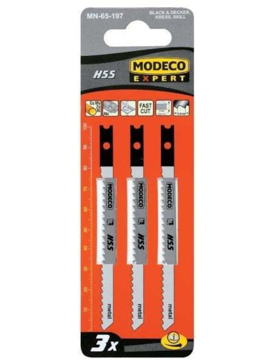 Modeco MN-65-197 Stichsägeblätter Für Metall 100mm 3 Stück