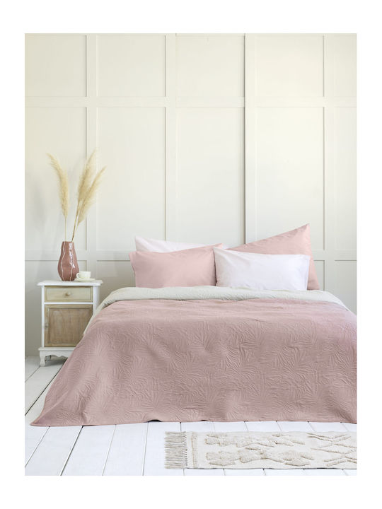 Nima Natara Coverlet Single Microfiber Light Beige / Rose Pink 160x240cm