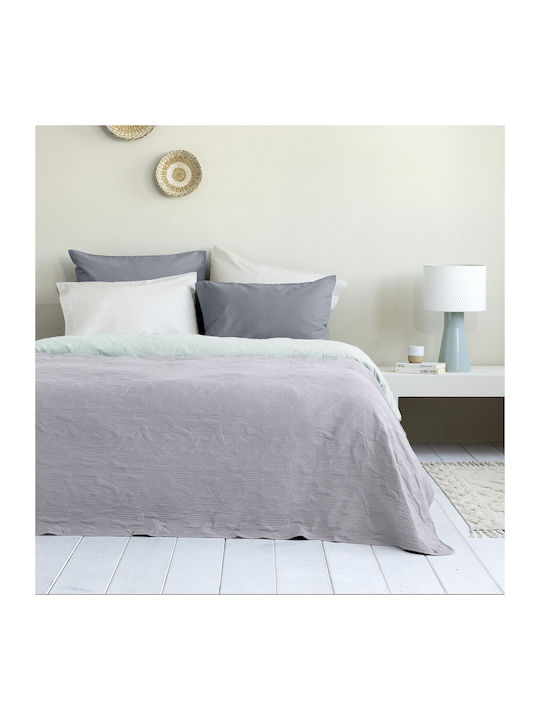 Nima Avana Coverlet Queen Size Microfiber Light Mint / Gray Lilac 220x240cm