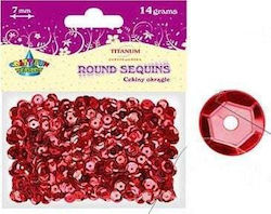 Titanium Round Red Metalic Paving Stones 7mm 14g Cm6r