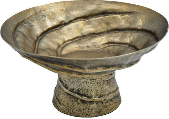 Fylliana Vintage Round Metallic Decorative Platter Fl1060 Gold 26x18x18cm