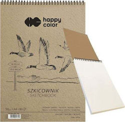 Happy Color Spiral Sketchbook Birds A4 White 80 Sheets 90g