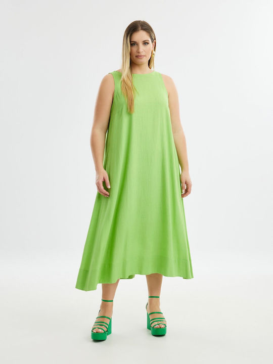 Mat Fashion Midi Φόρεμα Πράσινο
