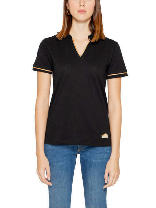 Martini Women's T-shirt with V Neckline Black