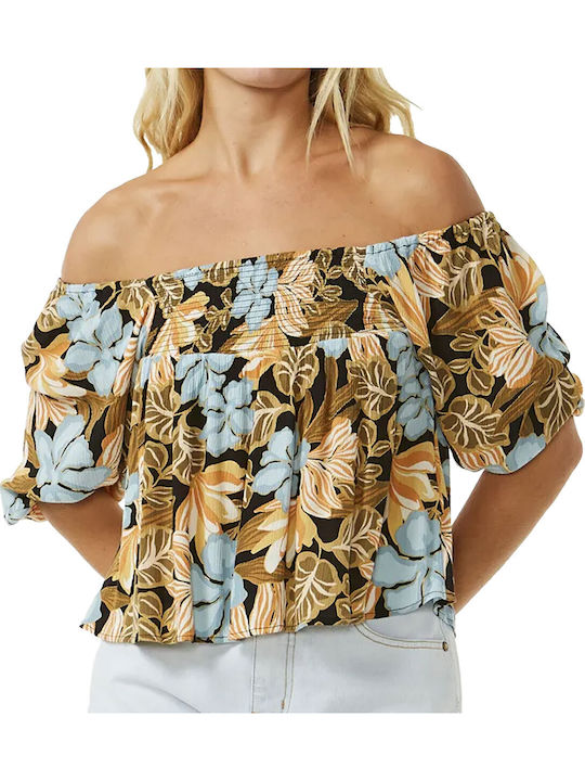 Rip Curl Women's Summer Blouse Short Sleeve Mul...