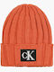 Monogram Rib Kinder Mütze Gestrickt Orange
