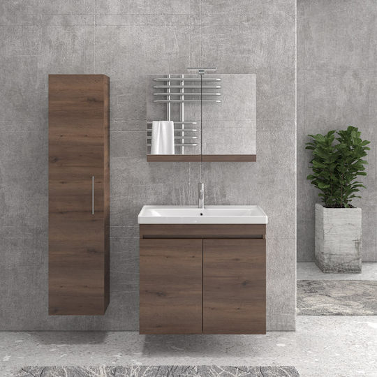 Karag Sava Πάγκος χωρίς Νιπτήρα Μ77.5xΒ44.5xΥ63cm Brown 8702