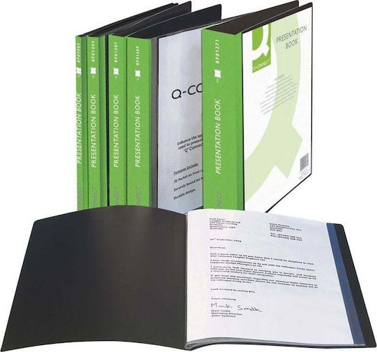 Q-Connect Ντοσιέ με Κλιπ για Χαρτί A4 Μαύρο 20τμχ