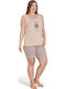 PijaMood Summer Women's Pyjama Set Beige