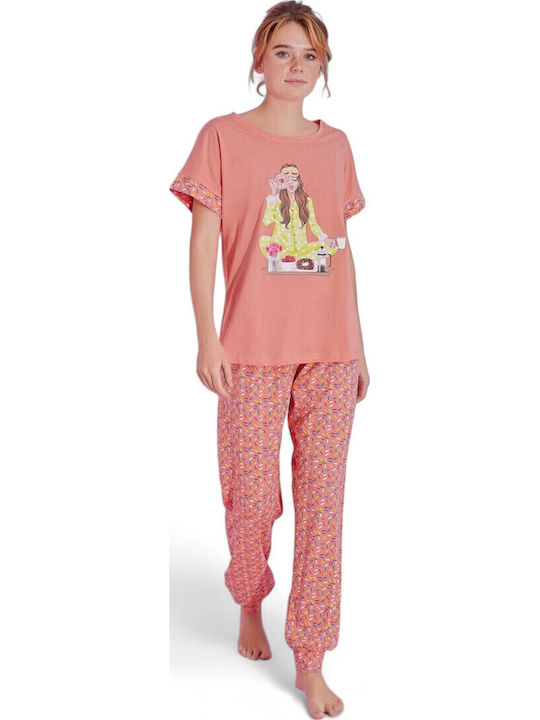 PijaMood Summer Women's Pyjama Set Orange