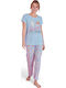 PijaMood Summer Women's Pyjama Set Light Blue