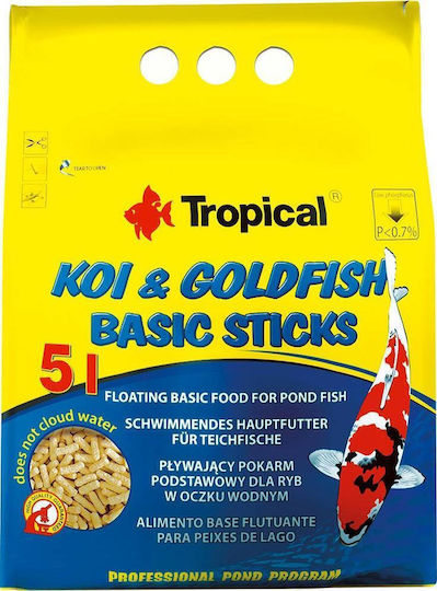 Tropical Lake Fish Food Basic Sticks Koi Goldfish 5 L/450 G