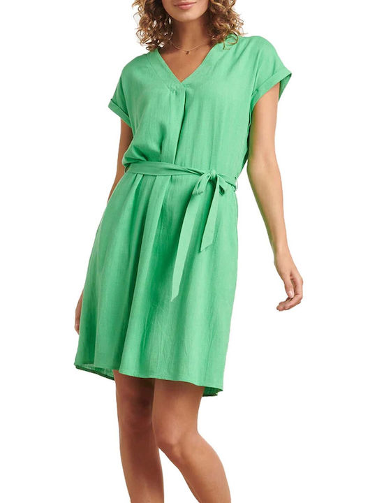 Smashed Lemon Mini Dress Green