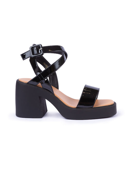 Love Berry Patent Leather Women's Sandals Black