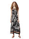 Printed Satin Maxi Dress