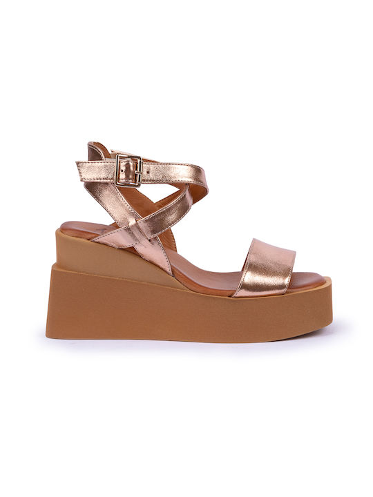 Joys Women's Ankle Strap Platforms Gold