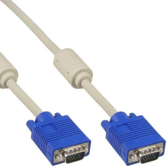InLine Кабел VGA мъжки - VGA мъжки Сив 15м (17713)