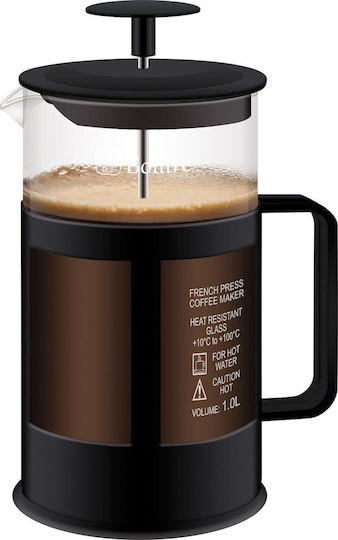Bollire Manual Filter Coffee Maker Stainless Steel Black 1L