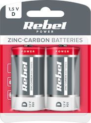 Rebel Baterii Zinc D 1.5V 2buc