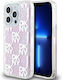 DKNY Liquid Glitter Checkered Pattern Back Cover Plastic / Silicon Roz (iPhone 15 Pro)