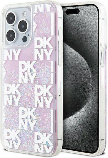 DKNY Liquid Glitter Checkered Pattern Back Cover Πλαστικό / Σιλικόνης Ροζ (iPhone 15 Pro Max)