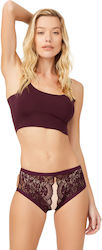 CottonHill Femei Sexy Șir de caractere cu decupaje Violet