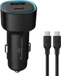 Powertech Φορτιστής Αυτοκινήτου με Θύρες 1xUSB-A 1xType-C και Καλώδιο Type-C