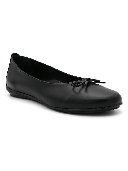 Aero by Kasta Anatomic Leather Ballerinas Black