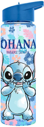 Kids Licensing Stitch Sticlă de Apă pentru Copii Plastic cu Pai 600ml